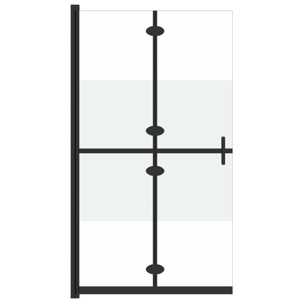 Foldable Walk-in Shower Wall Half Frosted ESG Glass 70x190 cm