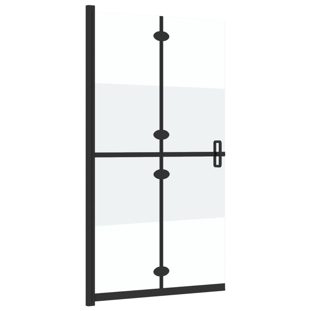 Foldable Walk-in Shower Wall Half Frosted ESG Glass 70x190 cm