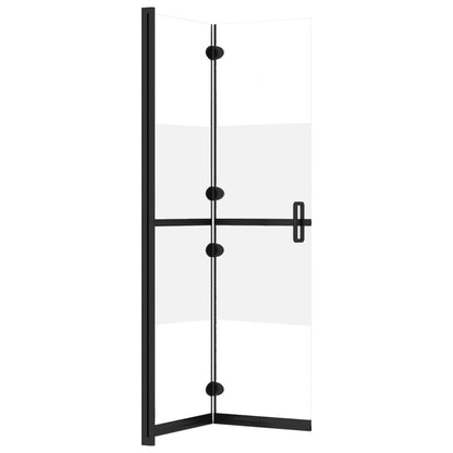 Foldable Walk-in Shower Wall Half Frosted ESG Glass 70x190 cm