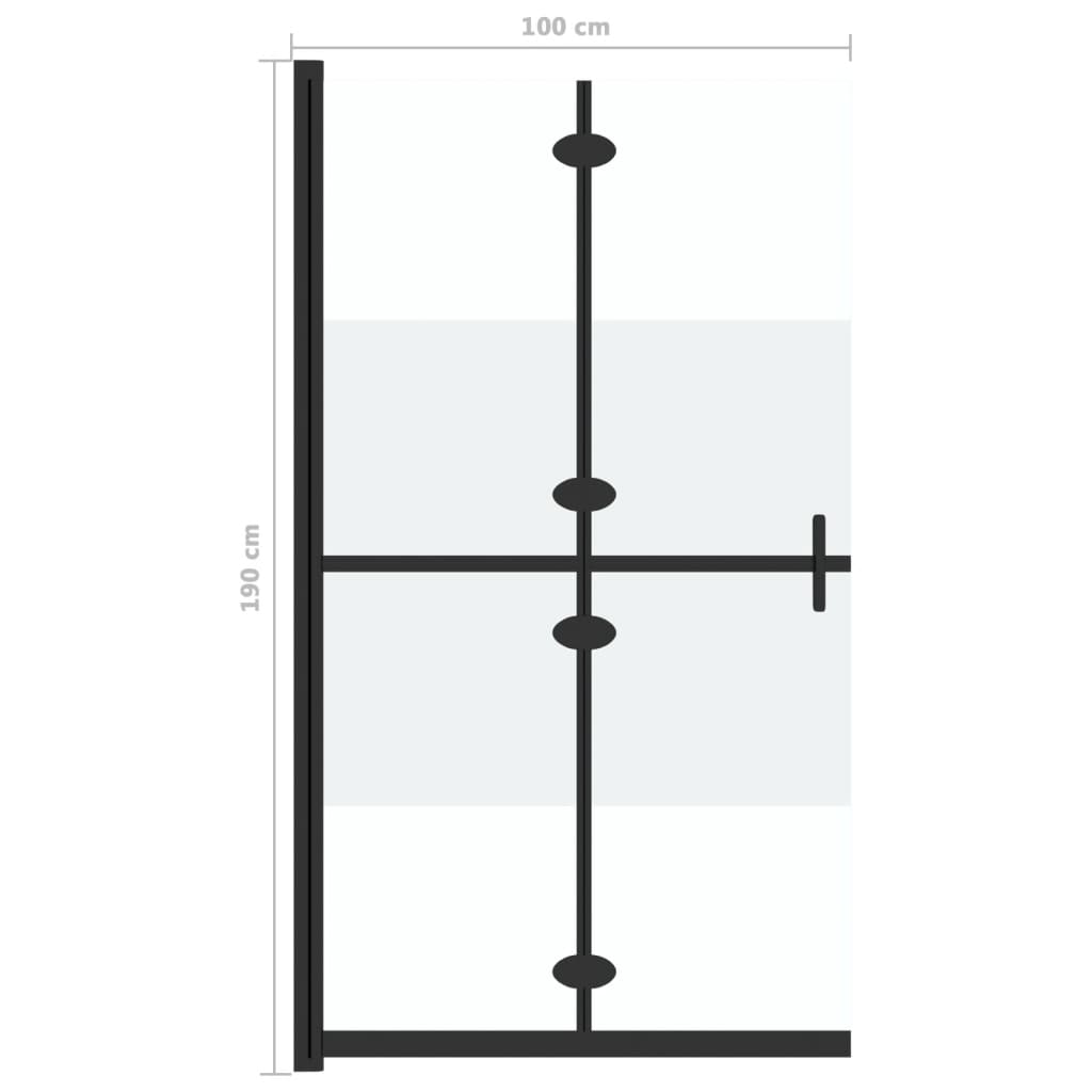 Foldable Walk-in Shower Wall Half Frosted ESG Glass - Bend