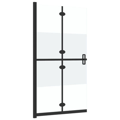 Foldable Walk-in Shower Wall Half Frosted ESG Glass 110x190 cm