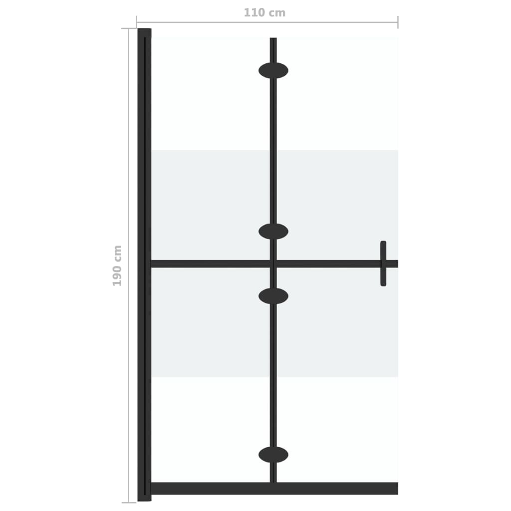 Folding Walk-in Shower Screen with Frosted Glass - Bend