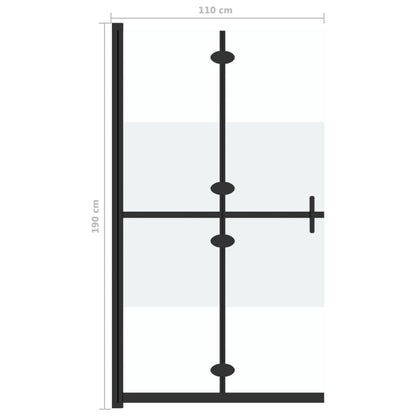 Folding Walk-in Shower Screen with Frosted Glass - Bend