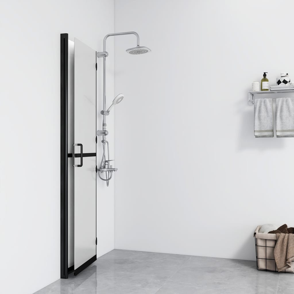 Foldable Walk-in Shower Wall with Frosted ESG Glass Panels - Bend