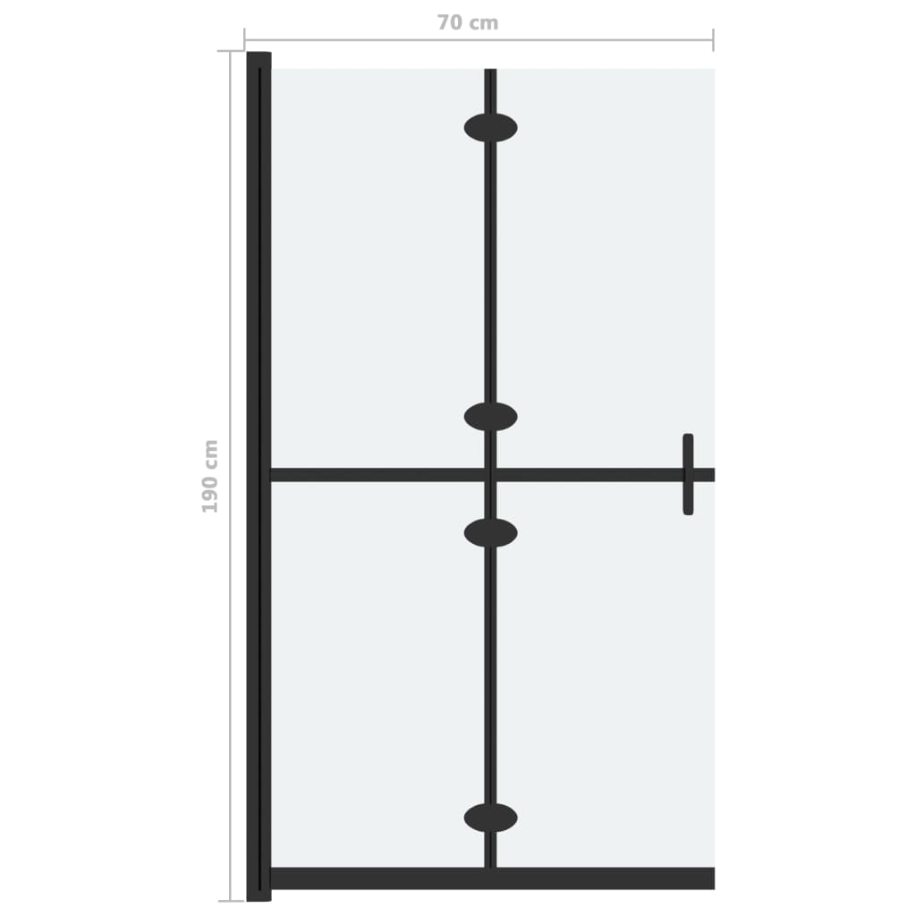 Foldable Walk-in Shower Wall Frosted ESG Glass 70x190 cm - Bend