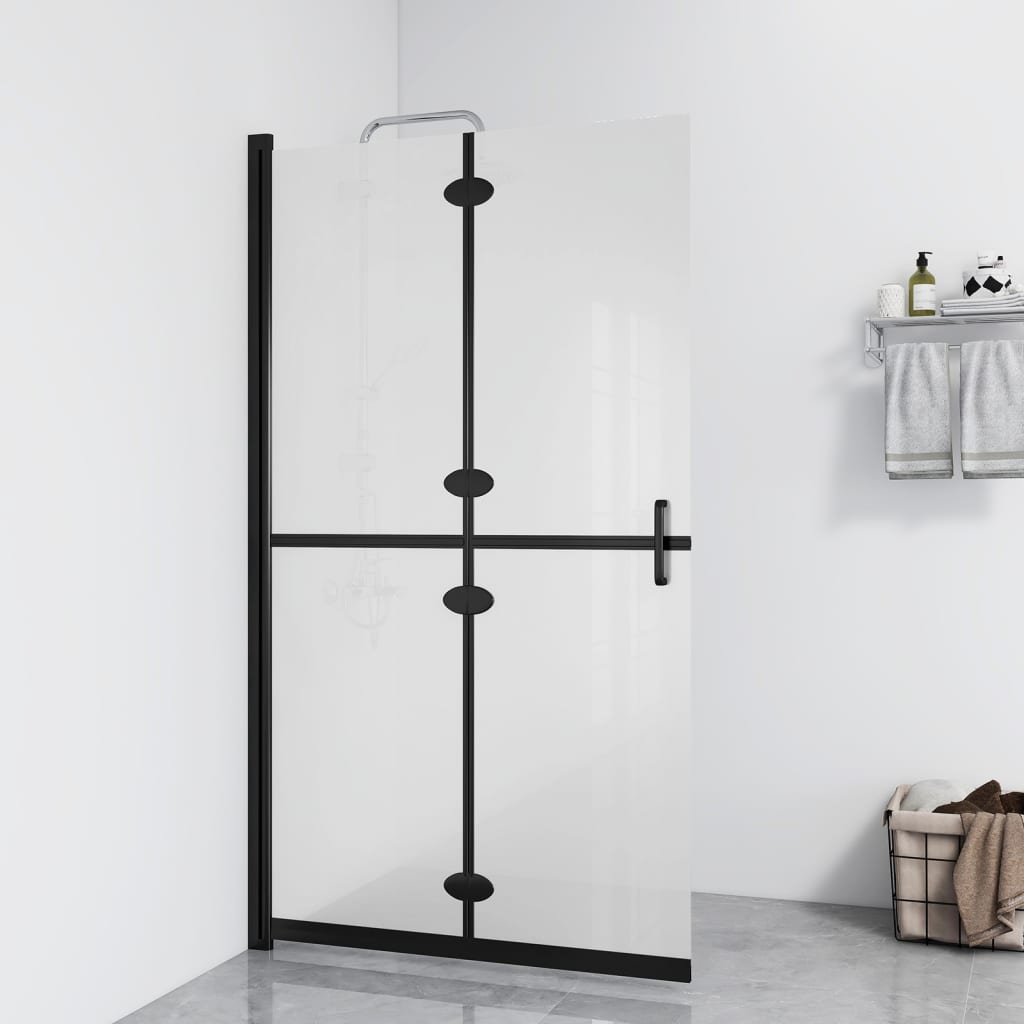 Foldable Walk-in Shower Wall with Frosted ESG Glass Panels - Bend