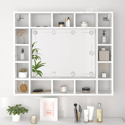 Mirror Cabinet with LED White 91x15x76.5 cm - Bend