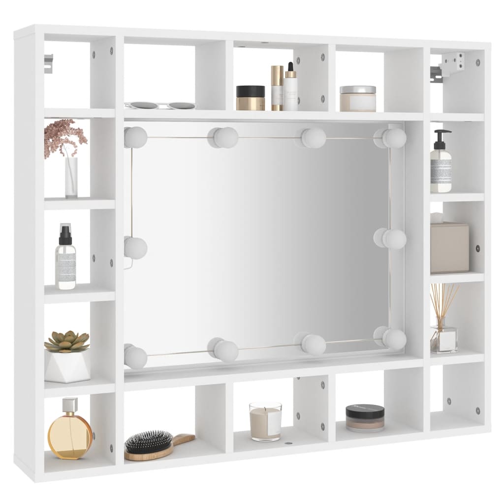 Mirror Cabinet with LED White 91x15x76.5 cm - Bend