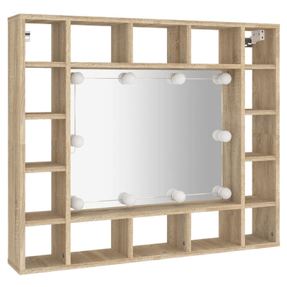 Mirror Cabinet with LED Sonoma Oak 91x15x76.5 cm - Bend