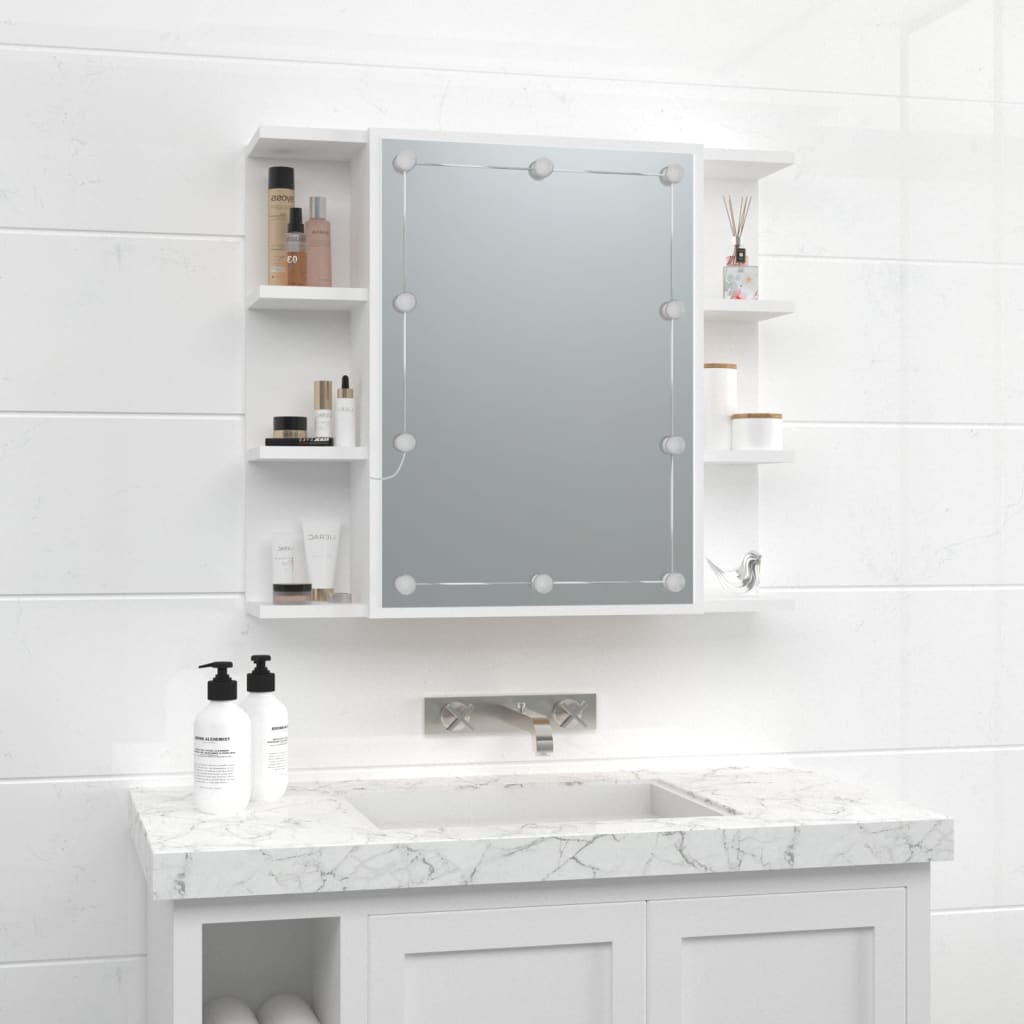 Mirror Cabinet with LED White 70x16.5x60 cm - Bend