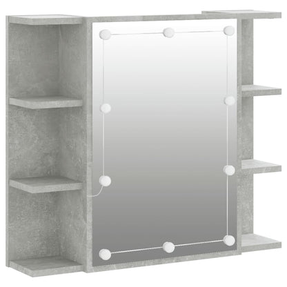 Mirror Cabinet with LED Concrete Grey 70x16.5x60 cm - Bend