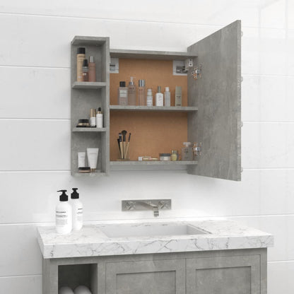 Mirror Cabinet with LED Concrete Grey 70x16.5x60 cm - Bend