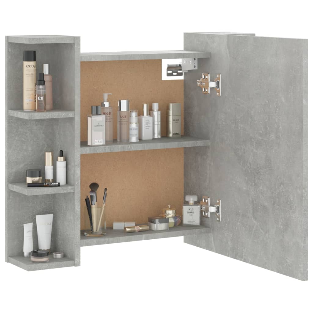 Mirror Cabinet with LED Concrete Grey 70x16.5x60 cm - Bend