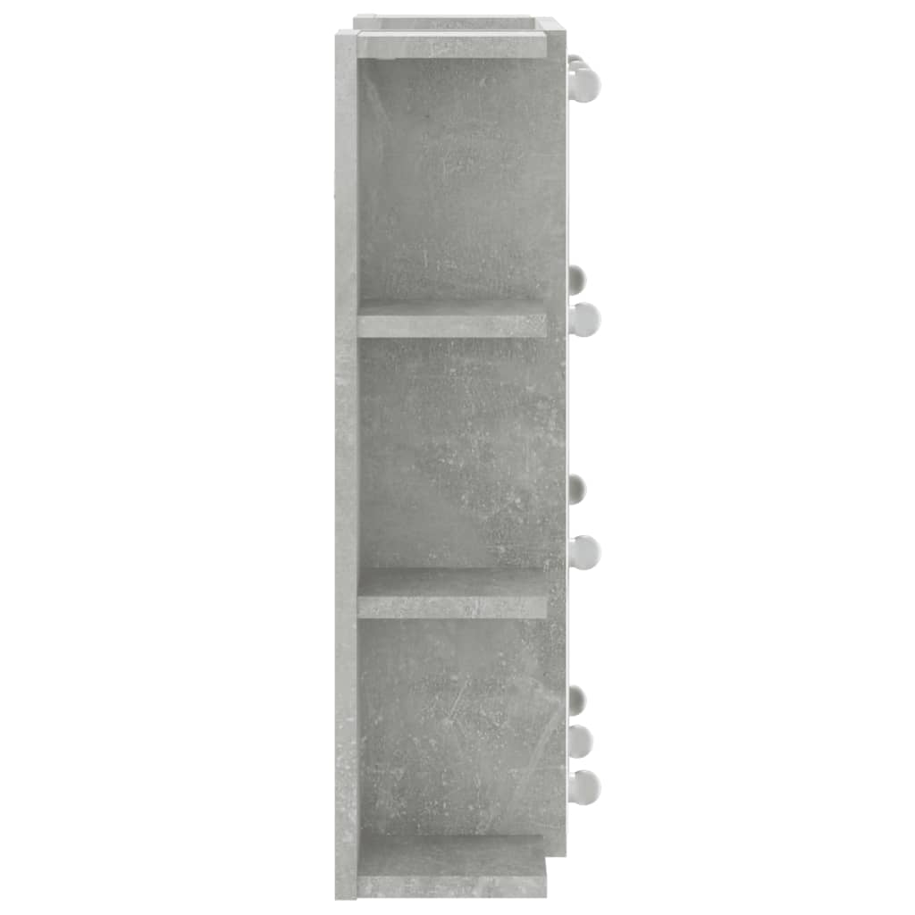 Mirror Cabinet with LED Concrete Grey 70x16.5x60 cm - Bend