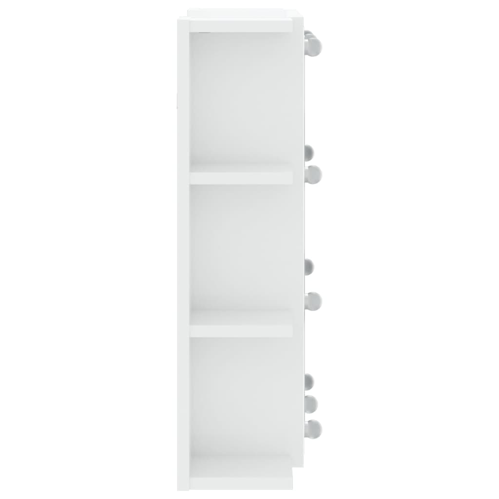 Mirror Cabinet with LED High Gloss White 70x16.5x60 cm - Bend