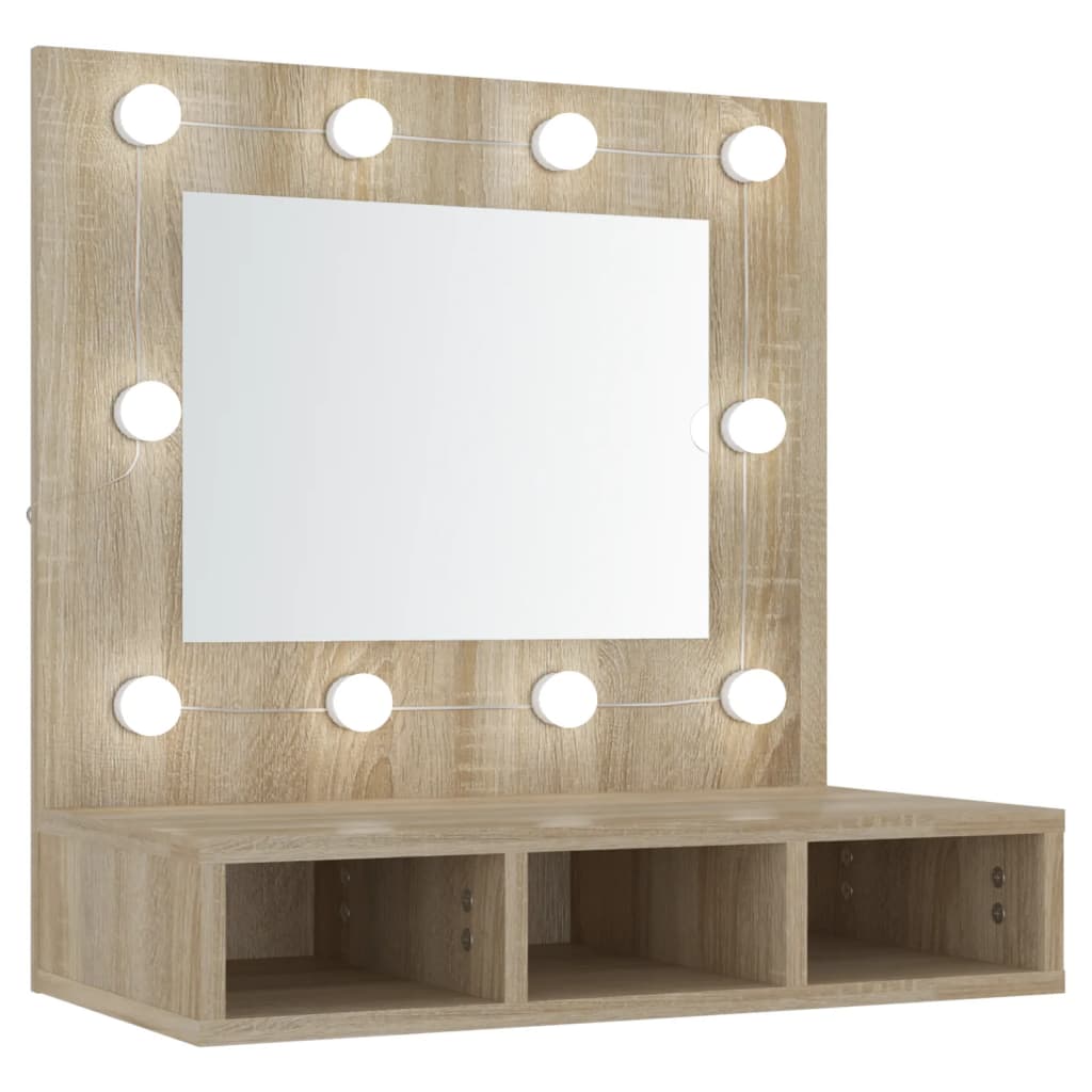 Mirror Cabinet with LED Sonoma Oak 60x31.5x62 cm - Bend