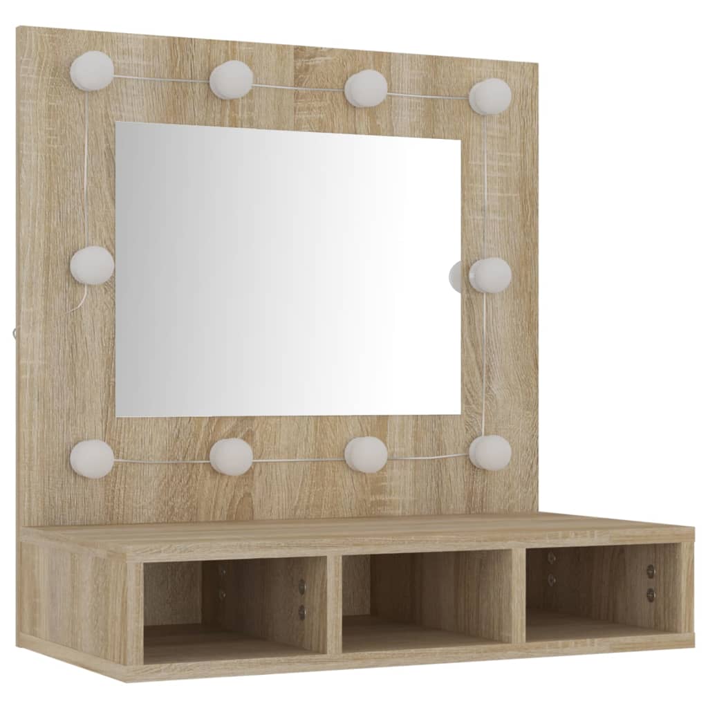 Mirror Cabinet with LED Sonoma Oak 60x31.5x62 cm - Bend