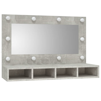 Mirror Cabinet with LED Concrete Grey 90x31.5x62 cm - Bend