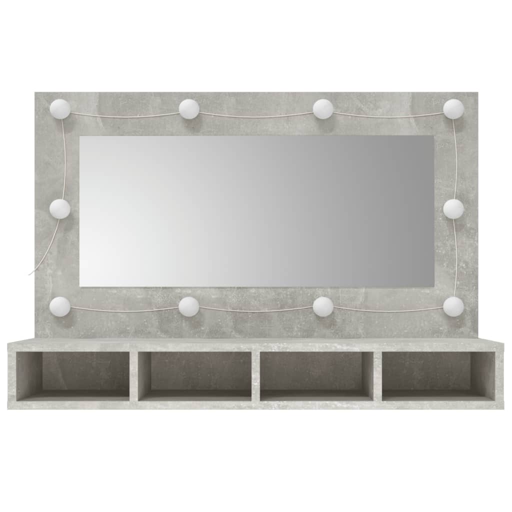 Mirror Cabinet with LED Concrete Grey 90x31.5x62 cm - Bend