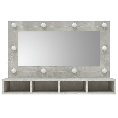 Mirror Cabinet with LED Concrete Grey 90x31.5x62 cm - Bend