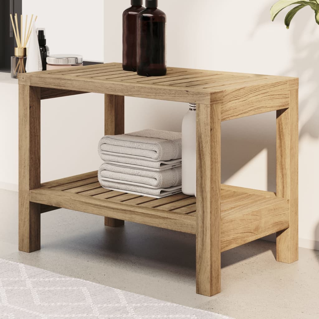 Bathroom Side Table 60x30x45 cm Solid Wood Teak - Bend