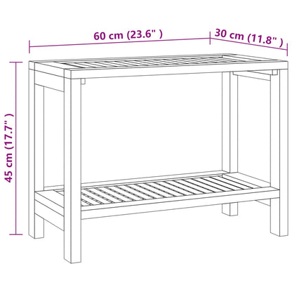 Bathroom Side Table 60x30x45 cm Solid Wood Teak - Bend