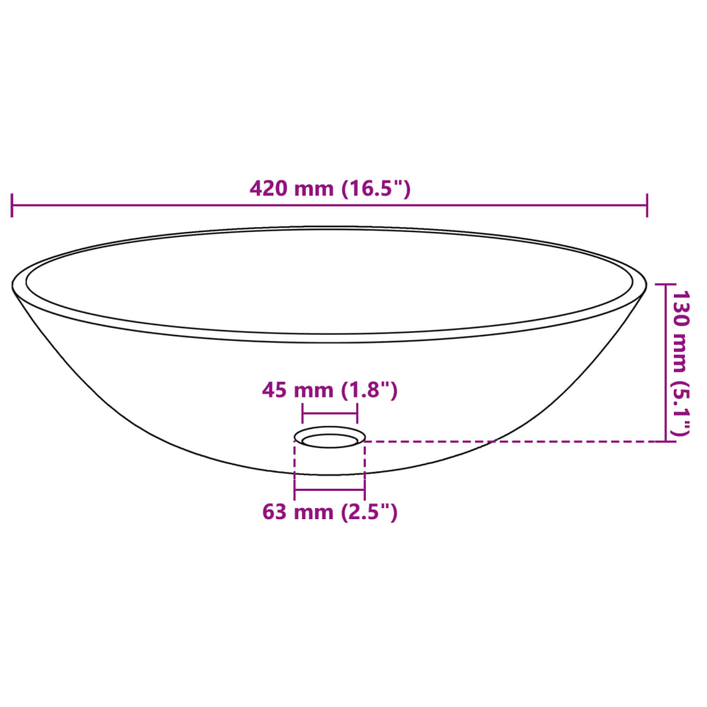 Bathroom Sink with Tap and Push Drain in Tempered Glass - Clear