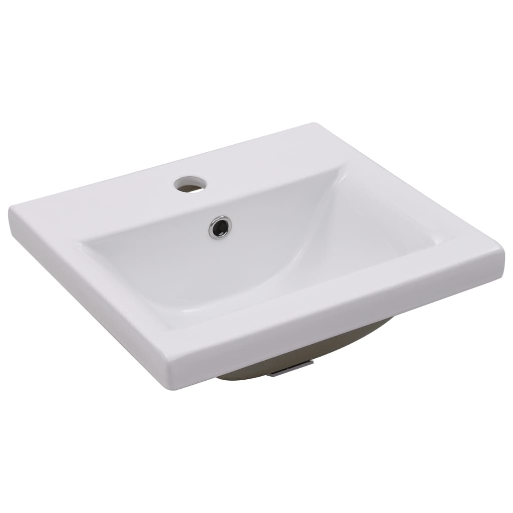 Sink Cabinet with Built-in Basin White Engineered Wood