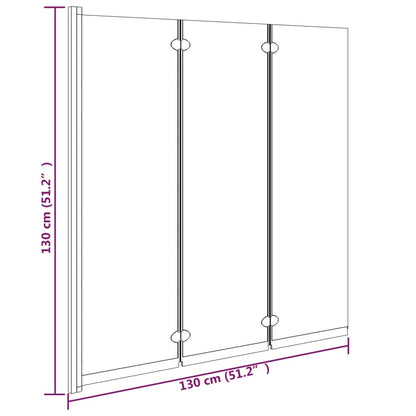 Foldable Shower Enclosure 3 Panels 130x130 cm ESG Black - Bend