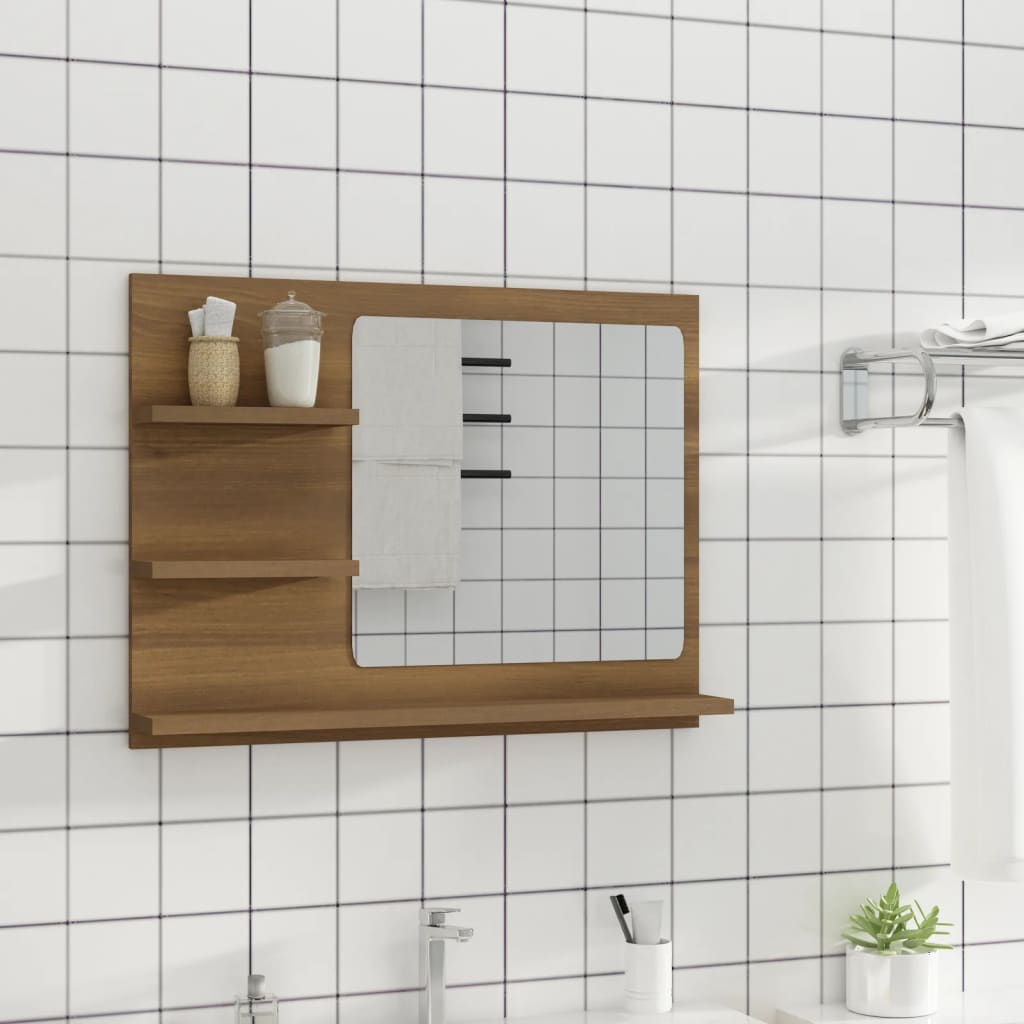 Bathroom Mirror Engineered Wood in Various Colors and Sizes