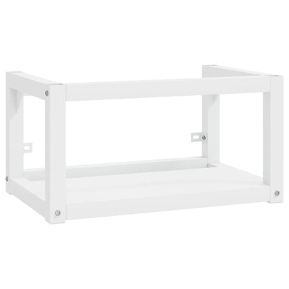 Bathroom Washbasin Frame with Built-in Basin White Iron