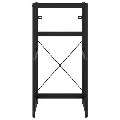 Tall Washbasin Frame with Built-in Basin, Black Iron - No Shelves