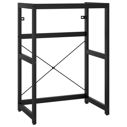 Medium Washbasin Frame with Built-in Basin, Black Iron - No Shelves