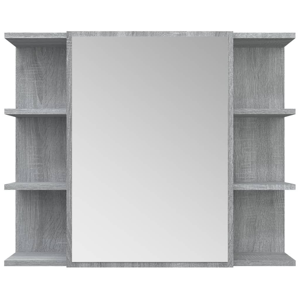 Bathroom Mirror Cabinet Grey Sonoma 80x20.5x64cm Engineered Wood