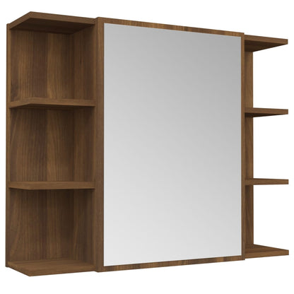 Bathroom Mirror Cabinet Brown Oak 80x20.5x64 cm Engineered Wood - Bend