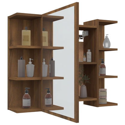 Bathroom Mirror Cabinet Brown Oak 80x20.5x64 cm Engineered Wood - Bend