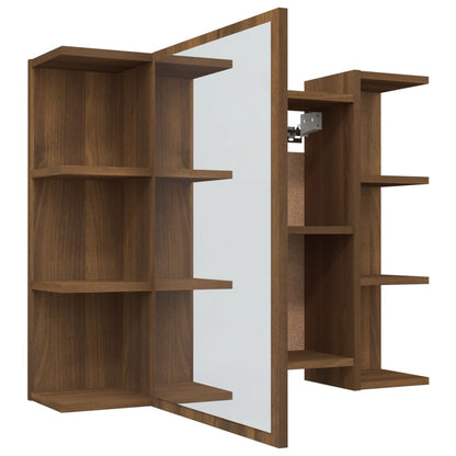 Bathroom Mirror Cabinet Brown Oak 80x20.5x64 cm Engineered Wood - Bend