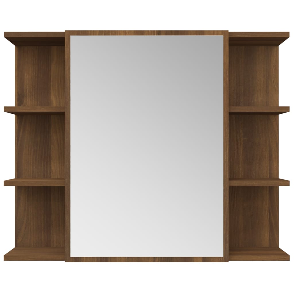 Bathroom Mirror Cabinet Brown Oak 80x20.5x64 cm Engineered Wood - Bend