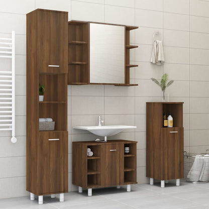 Bathroom Mirror Cabinet Brown Oak 80x20.5x64 cm Engineered Wood - Bend