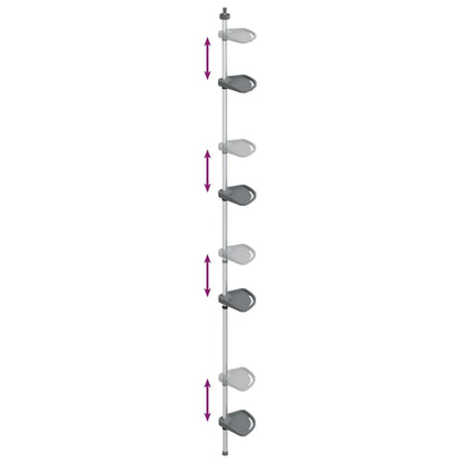 4-Tier Telescopic Shower Corner Shelf Silver Aluminium