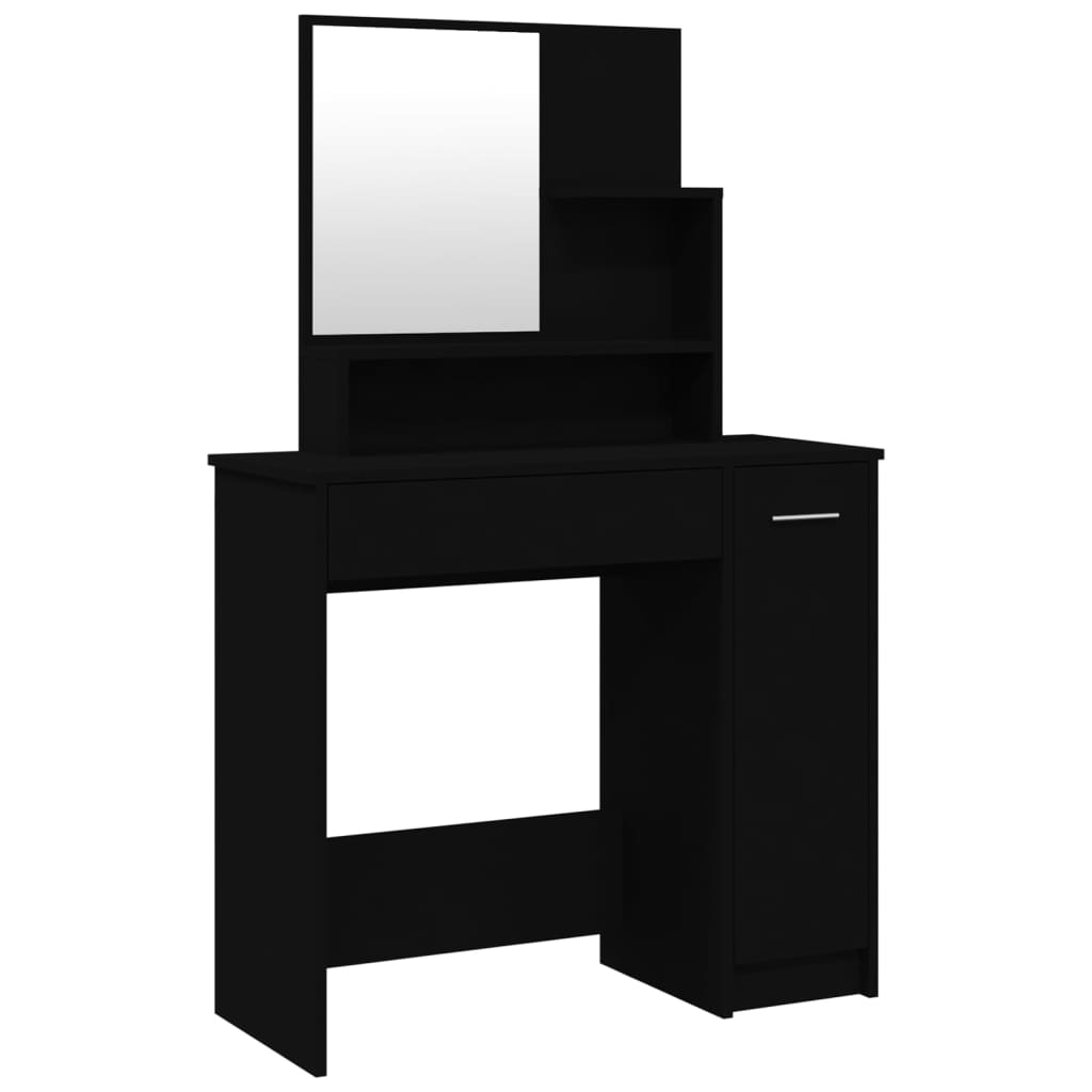 Dressing Table with Mirror Black 86.5x35x136 cm - Bend