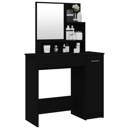 Dressing Table with Mirror Black 86.5x35x136 cm - Bend