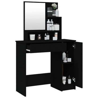 Dressing Table with Mirror Black 86.5x35x136 cm - Bend