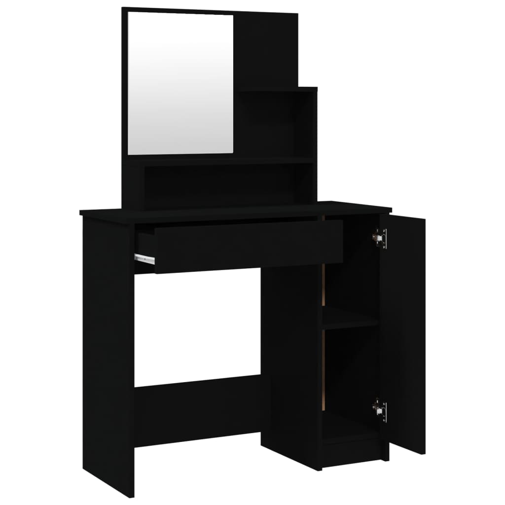 Dressing Table with Mirror Black 86.5x35x136 cm - Bend