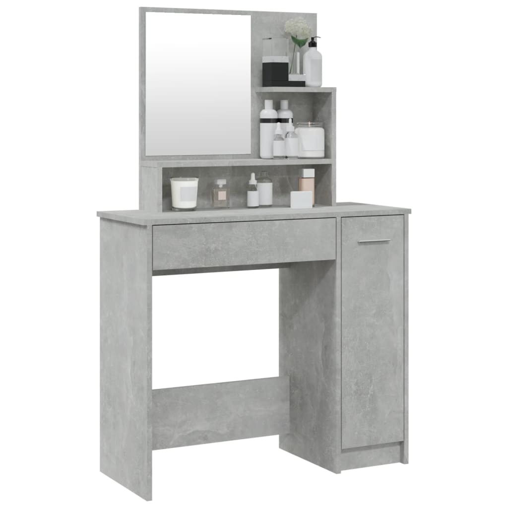 Dressing Table with Mirror Concrete Grey 86.5x35x136 cm - Bend