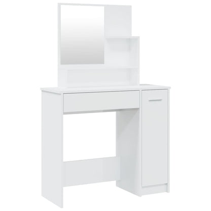 Dressing Table with Mirror High Gloss White 86.5x35x136 cm - Bend