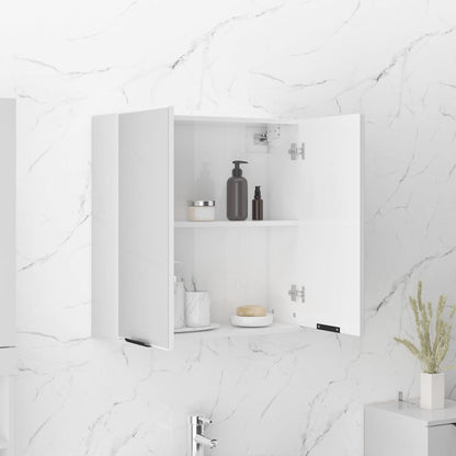 Bathroom Mirror Cabinet High Gloss White 64x20x67 cm - Bend