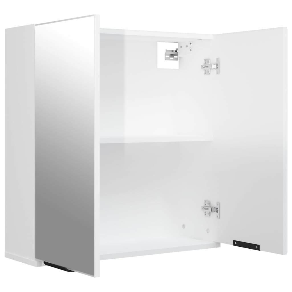 Bathroom Mirror Cabinet High Gloss White 64x20x67 cm - Bend