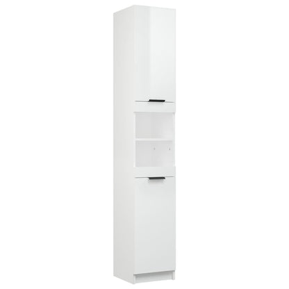 Bathroom Cabinet High Gloss White 32x34x188.5cm Engineered Wood - Bend