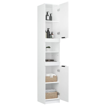 Bathroom Cabinet High Gloss White 32x34x188.5cm Engineered Wood - Bend